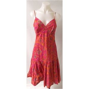 GAP Pink and Orange Floral Strap Dress